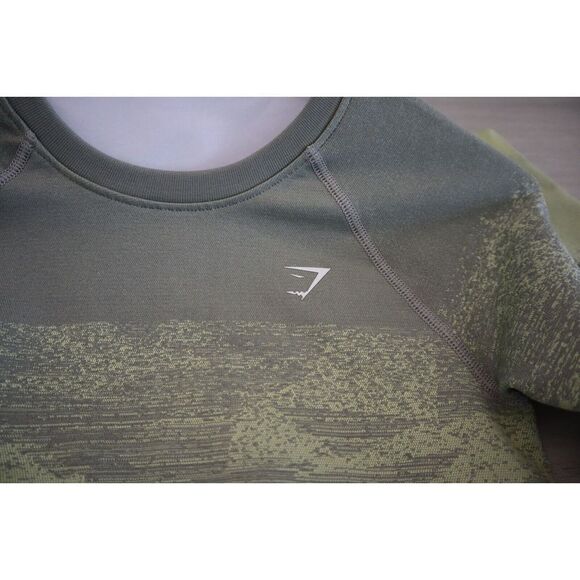 Gymshark B1A9X-GBDZ Women's Sz S Taupe Gray Adapt Ombre Long Sleeve Crop Top - Picture 5 of 9